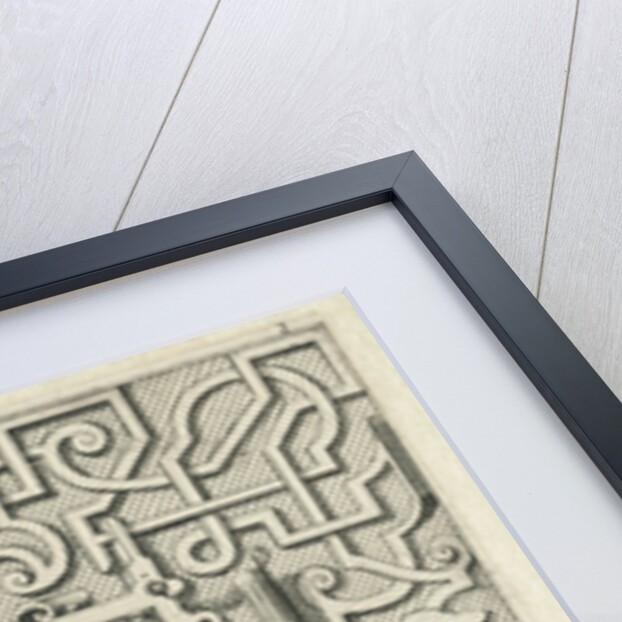 Rectangular cartouche surrounded by moresque motives by Hieronymus Cock