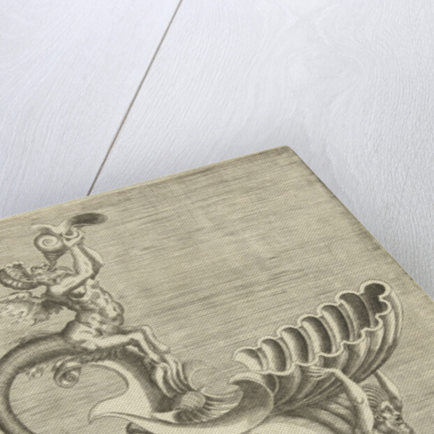 Jug in the form of a snail shell with a spout in a clamshell design by Hieronymus Cock