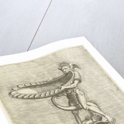 Scale formed by the lower jaw of a man with a satyr head by Hieronymus Cock