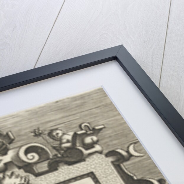 square cartouche with a quote from Seneca by Gerard de Jode