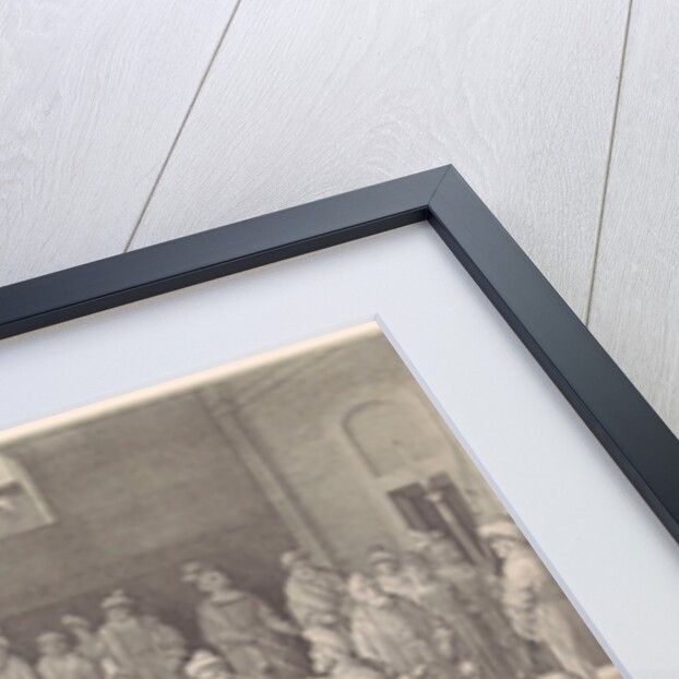 The Queen of Sheba kneels before King Solomon in the throne room, on either side of the throne of Solomon six lions by Nicolaes de Bruyn