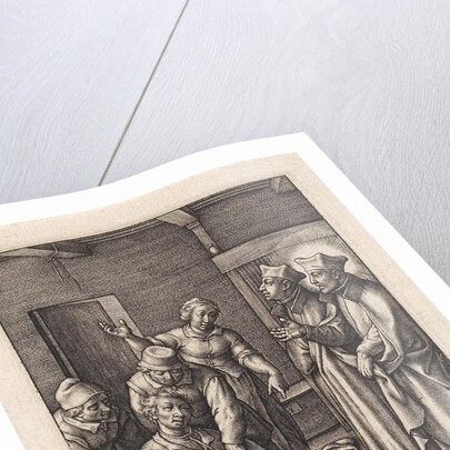 Miraculous healing by Ignatius Loyola of a man who hanged himself by Hieronymus Wierix