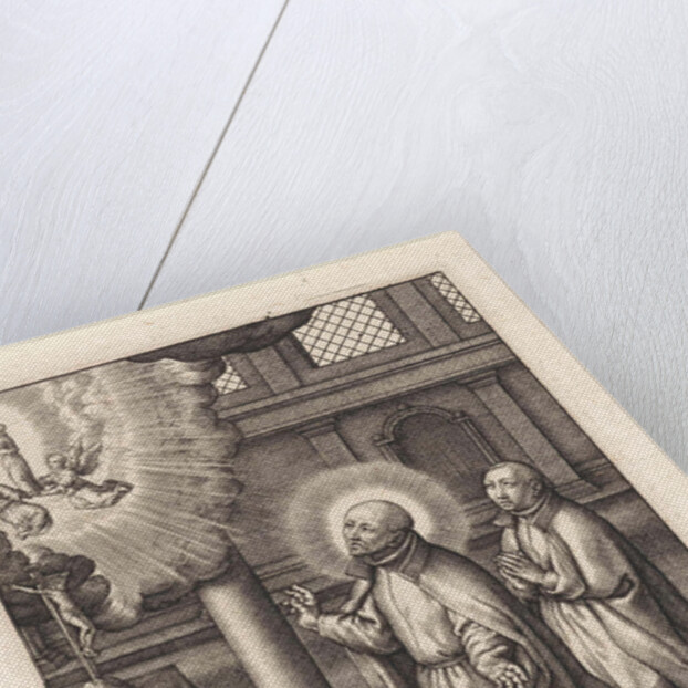 Ignatius Loyola has a Vision of the Assumption of Diego Hoces by Hieronymus Wierix