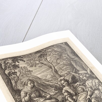 Christ child sleeps in the crib by Hieronymus Wierix