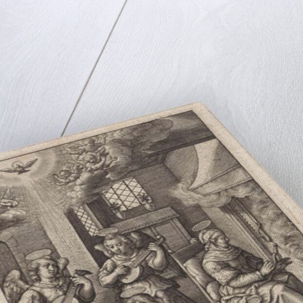 Mary sleeping in her crib by Hieronymus Wierix