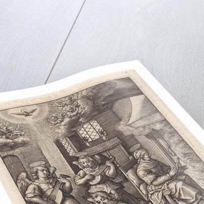 Mary sleeping in her crib by Hieronymus Wierix