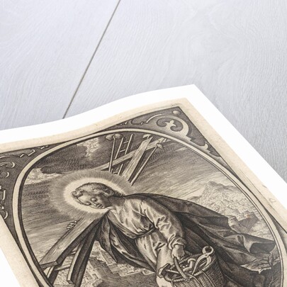 Christ child carries the passion equipment by Hieronymus Wierix