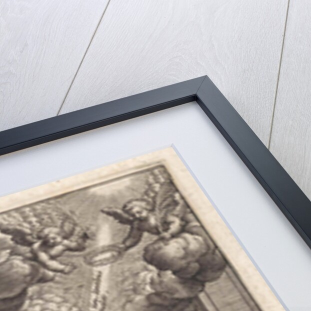 In an amphitheater, St. Ignatius, third bishop of Antioch, torn by lions by Hieronymus Wierix