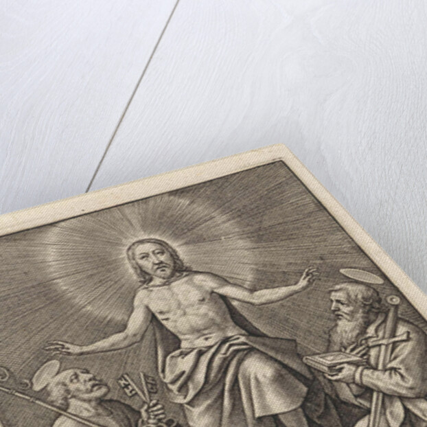 Risen Christ with Peter and Paul by Hieronymus Wierix
