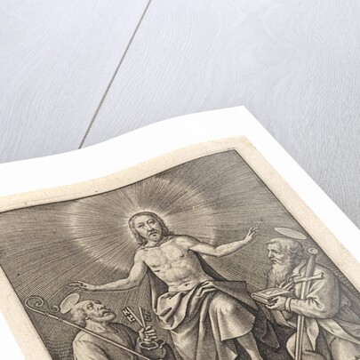 Risen Christ with Peter and Paul by Hieronymus Wierix