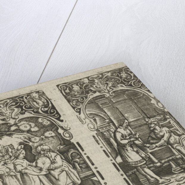 Rebecca and Eliezer at the well, Esau sells his birthright by Anonymous