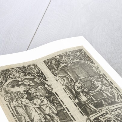 Rebecca and Eliezer at the well, Esau sells his birthright by Anonymous