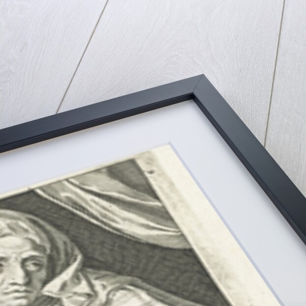 Man and woman eating porridge by Pieter Goos