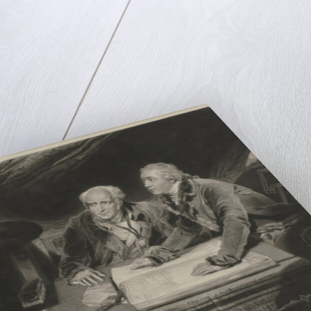 The Baring family father and two sons? at a table with merchants' books by Thomas Lawrence