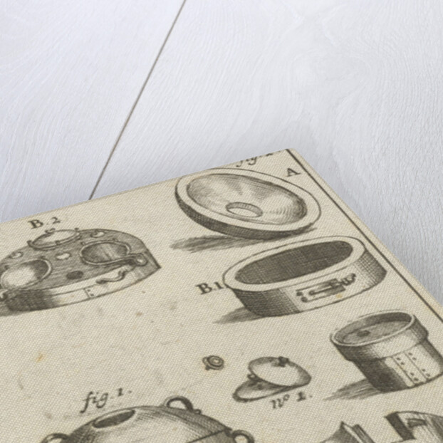 Distillation device and different parts thereof separately by Jan Claesz ten Hoorn