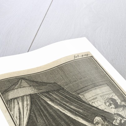 Praying figures at the bedside of a sick person by Barent Bos