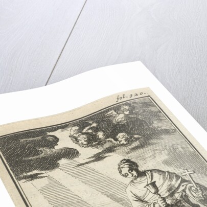 Praying man assisted by the Faith by Barent Bos