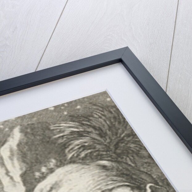 Hare and elephant with a full moon near a spring by Aart Wolsgrein