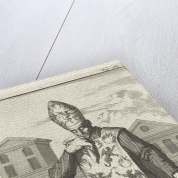 Convicted person in sackcloth, with miter by Henricus Wetstein