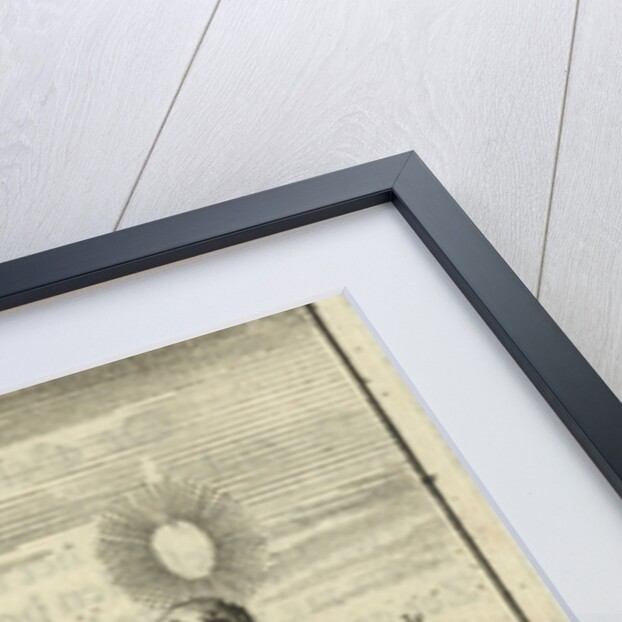 Female holding a burning heart, beholds the crucified Christ by Gijsbert de Groot