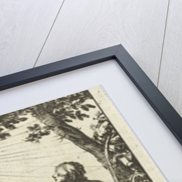 Man sitting next to a fountain, contemplating the sun by Pieter Arentsz II