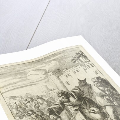 Diogenes find Satan disguised as merchant by Pieter Arentsz II