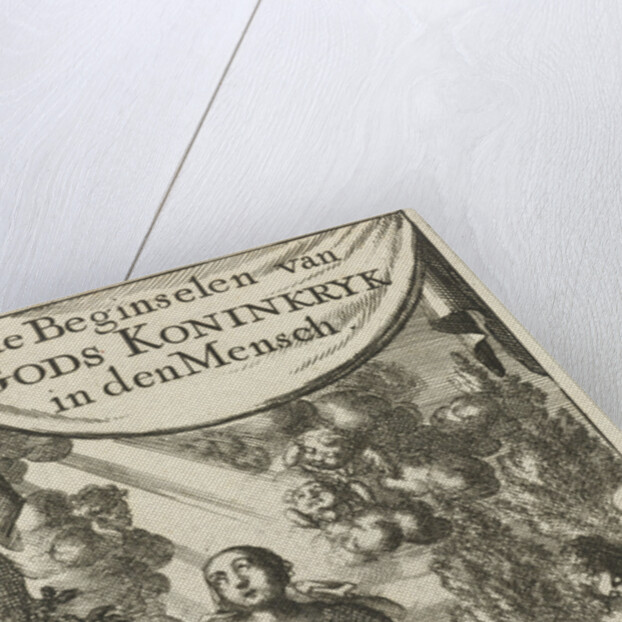 Seated woman pointing to a vase in which plants sprout by Pieter Arentsz II