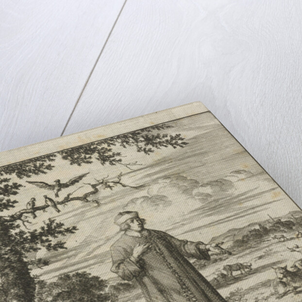 The writer William Shutter with a dog in a brook by Gerbrandt Schagen