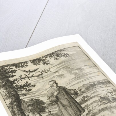 The writer William Shutter with a dog in a brook by Gerbrandt Schagen