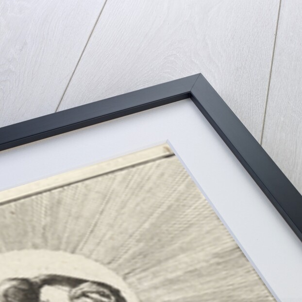 Woman holds her hand before her eyes while looking at the sun by Pieter Arentsz II