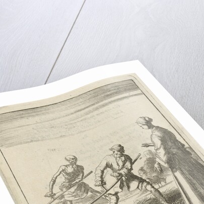 A woman beholds a mower behind whom stands Death with a scythe by Pieter Arentsz II