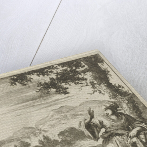 A woman picking a flower attacked by a snake by Pieter Arentsz II