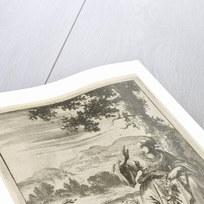 A woman picking a flower attacked by a snake by Pieter Arentsz II