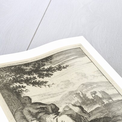 Woman sitting in the shade under a tree by Pieter Arentsz II