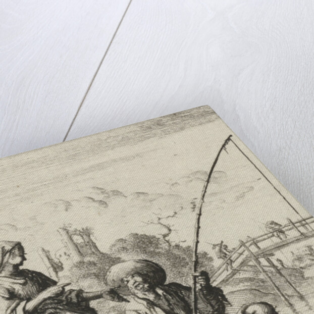 Woman in conversation with an angler by Pieter Arentsz II