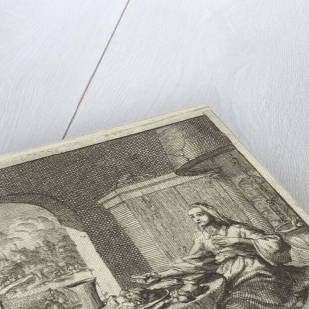 Woman eating at a table by Pieter Arentsz II