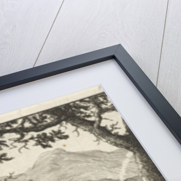 On the banks of a stream a woman sees a deer drinking by Pieter Arentsz II