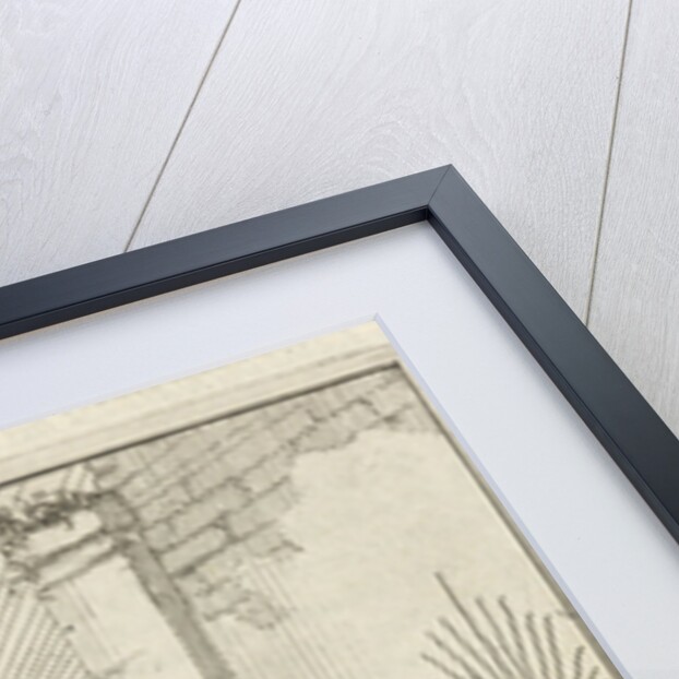 Female compares the sun with a drawing of the sun next to her on a wall by Pieter Arentsz II