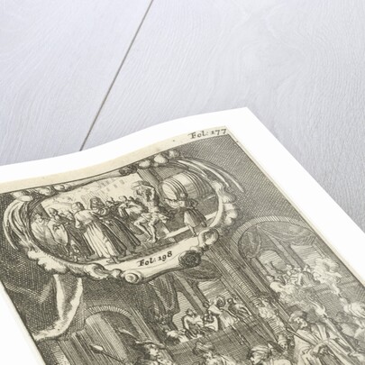 Nicephorus, Emperor of the Greeks, conquered by the Wallachen and beheaded / Diogenes showers in winter with cold water by Johannes Boekholt