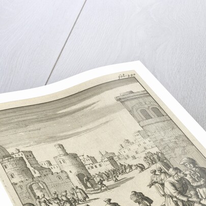 Slaves walk with chains on their ankles by Jan Claesz ten Hoorn