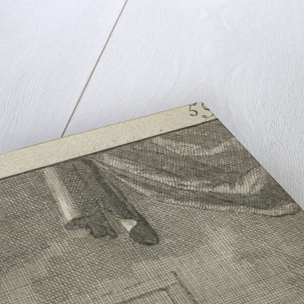 Christian watches as a man and woman are cleaning the floor by Johannes Boekholt