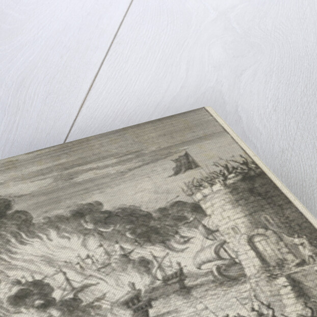 Futile effort of the Greeks to burn the Venetian fleet by Timotheus ten Hoorn