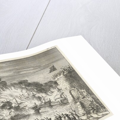 Futile effort of the Greeks to burn the Venetian fleet by Timotheus ten Hoorn