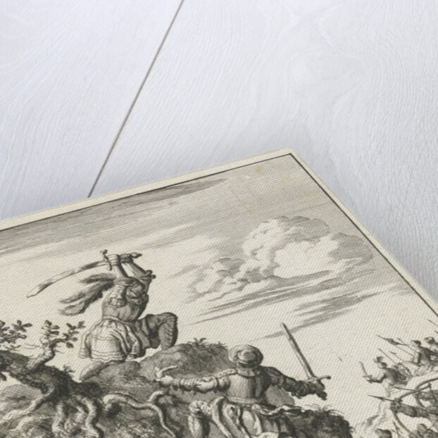 Louis VII, King of France, fighting alone against the enemy at Laodicea by Timotheus ten Hoorn