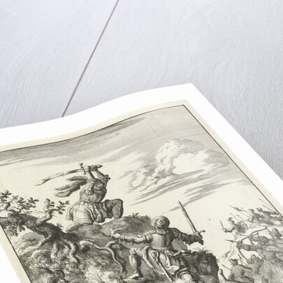 Louis VII, King of France, fighting alone against the enemy at Laodicea by Timotheus ten Hoorn