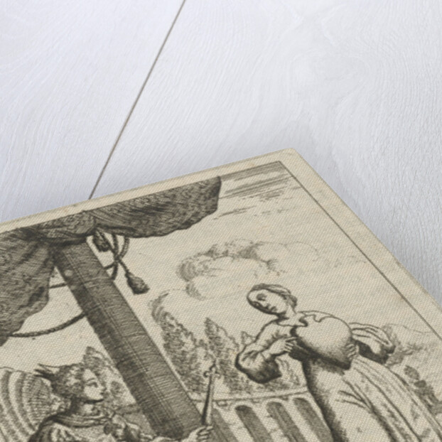 Personification of the soul shows the World enthroned her heart by Pieter Arentsz II