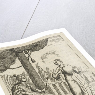 Personification of the soul shows the World enthroned her heart by Pieter Arentsz II