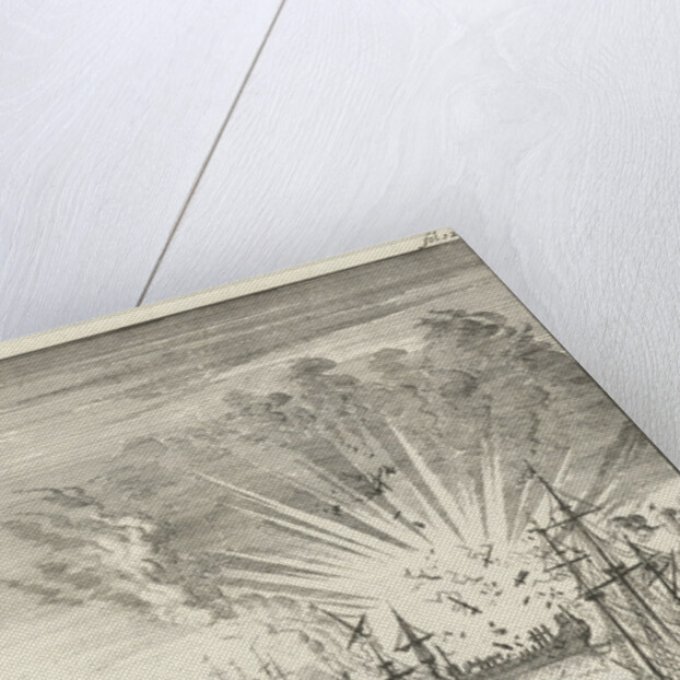 Sea Battle between Dutch and Spanish ships off the coast of Goa India by Jan Luyken