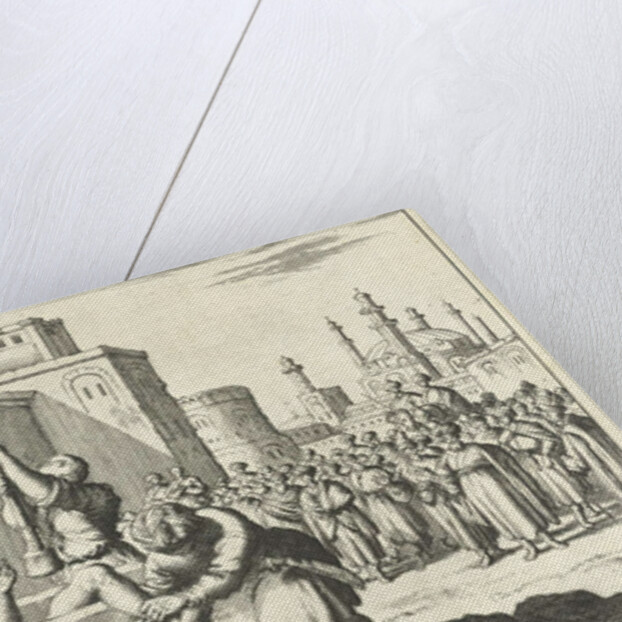 Convicted pounded by four executioners by Jan Luyken