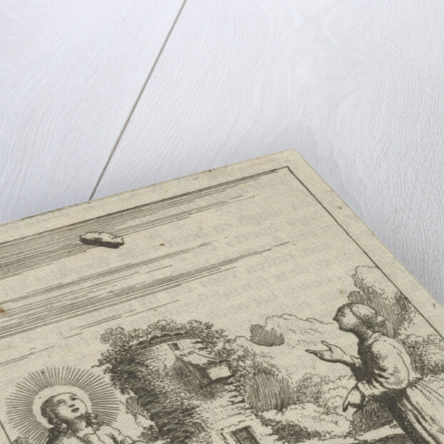 Christ and the personified soul behold a falling stone by Pieter Arentsz II